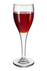 Cordial glass with liquor on the isolated transparent background. Bar theme. Glassware with the drink. 3d rendering.