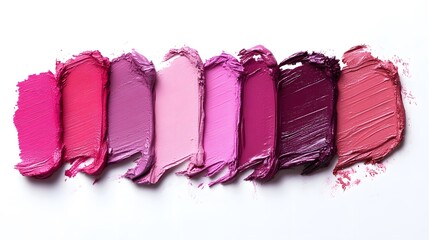 Swatch of Various Shades of Pink and Purple Lipstick