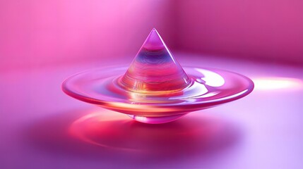 Fototapeta premium Abstract Glass Sculpture: Pink and Purple Hues