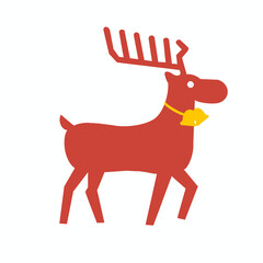 A minimalist festive reindeer with antlers and a golden bell collar, ready to spread holiday cheer!