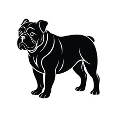 Classic Bulldog Silhouette Illustration