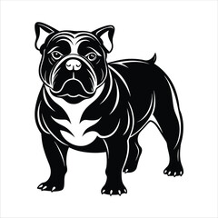 Stylized Bulldog Silhouette Vector Drawing