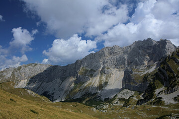 Fototapeta premium Landscape of Durmitor Mountains with Bobotov Kuk - the highest point in Montenegro