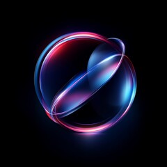 Abstract Light Sphere with Colorful Radiance and Soft Reflections in a Dark Background, Perfect for Modern Digital Art and Design Projects