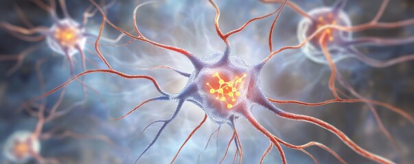 A close-up view of neurons showcasing their intricate structure and connections, emphasizing the complexity of the nervous system.
