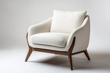 Modern chair on white texture.
