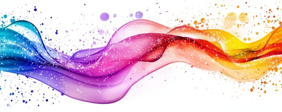 Vibrant design event showcasing rainbow colors surrounded by sparkling effects in a creative studio environment with a focus on artistic expression