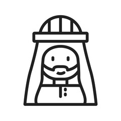 Islamic Man Icon vector image. Suitable for use on web apps, mobile apps, and print media