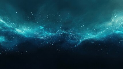 Fototapeta premium abstract bokeh effect with cool blue and teal lights, soft blur, scattered dots, digital art, calming feel, ethereal tone