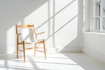 Fototapeta premium Modern chair on white texture.