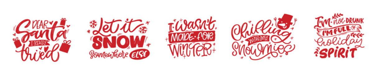 100% vector hand drawn doodle file. Trendy hand drawn lettering quote about winter holidays. Lettering for t-shirt design, mug print, bag print, clothes fashion. 