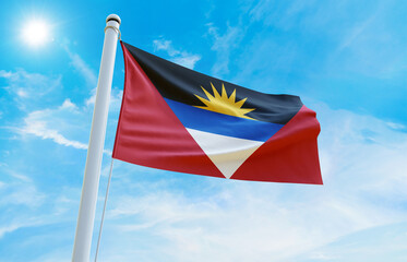 Antigua and barbuda Flag Photo, High-Quality Image of antigua and barbuda Flag. Waving antigua and barbuda Flag