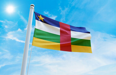 Central African Republic Flag Photo, High-Quality Image of Central African Republic Flag. Waving...