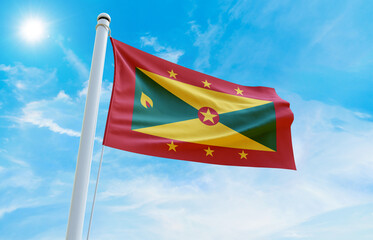 Grenada Flag Photo, High-Quality Image of Grenada Flag. Waving Grenada Flag
