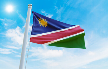 Fototapeta premium Namibia Flag Photo, High-Quality Image of Namibia Flag. Waving Namibia Flag
