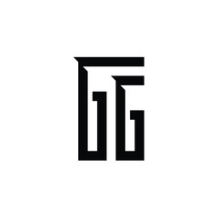 GG monogram logo design letter text name symbol monochrome logotype alphabet character simple logo