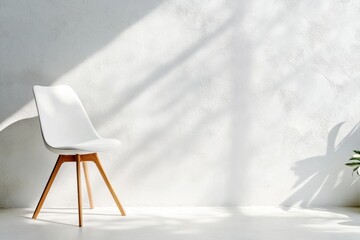 Modern chair on white texture