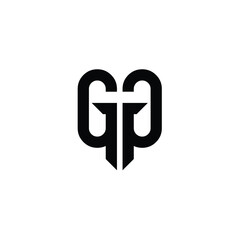 Obraz premium GG monogram logo design letter text name symbol monochrome logotype alphabet character simple logo