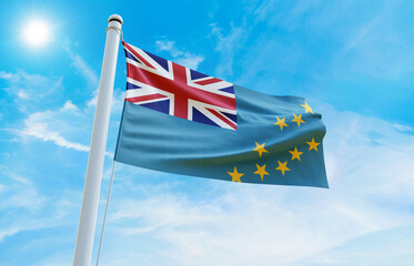 Tuvalu Flag Photo, High-Quality Image of Tuvalu Flag. Waving Tuvalu Flag