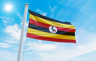 Uganda Flag Photo, High-Quality Image of Uganda Flag. Waving Uganda Flag