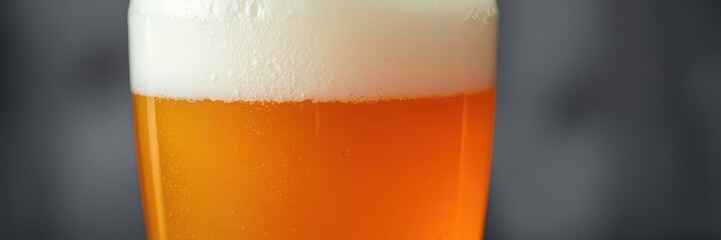 Close-up shot of a frothy pint of beer with a smooth and creamy texture, craft beer