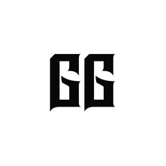 GG monogram logo design letter text name symbol monochrome logotype alphabet character simple logo