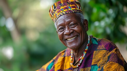 Obraz premium elderly man in traditional African clothing