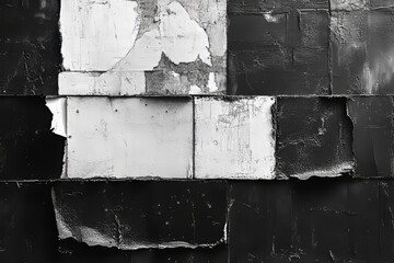 Grunge black and white collage background. Generative AI