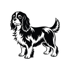 Iconic Cavalier King Charles Spaniel Silhouette Design