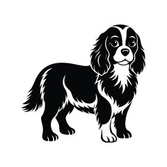 Unique Cavalier King Charles Spaniel Silhouette Vector Art