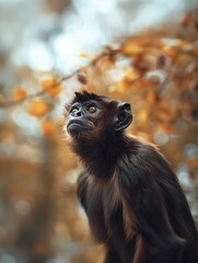 Fototapeta premium Portrait of a Tropical Spider Monkey, Close Up in Natural Surroundings