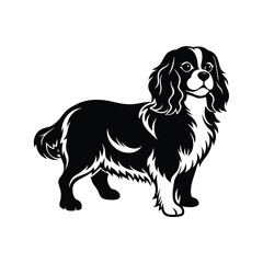 Artistic Cavalier King Charles Spaniel Silhouette Outline