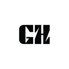 Obraz premium GH monogram logo design letter text name symbol monochrome logotype alphabet character simple logo