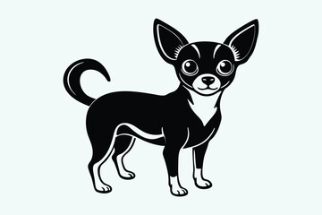 chihuahua dog silhouette vector image illustration.