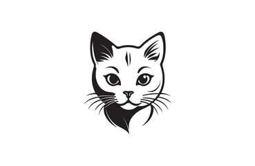 Fototapeta premium cat silhouette vector outline illustration logo design