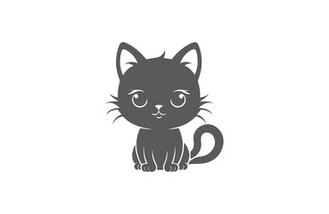 cat silhouette vector outline illustration logo design