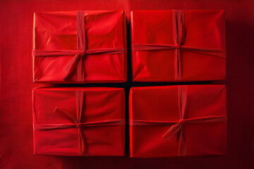 Gift wrapping event home decorative content festive environment overhead view holiday cheer and celebration