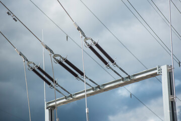 power poles and lines of a power grid