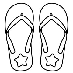 Sandal Flip Flop star 4 outline