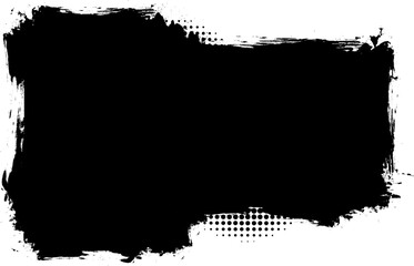 Fototapeta premium black banner label brush painting artistic grunge graphic abstract background