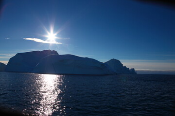 Icebergs in Ilulissat, Greenland in early winter