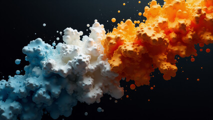 Abstract orange and blue background. Generative ai.