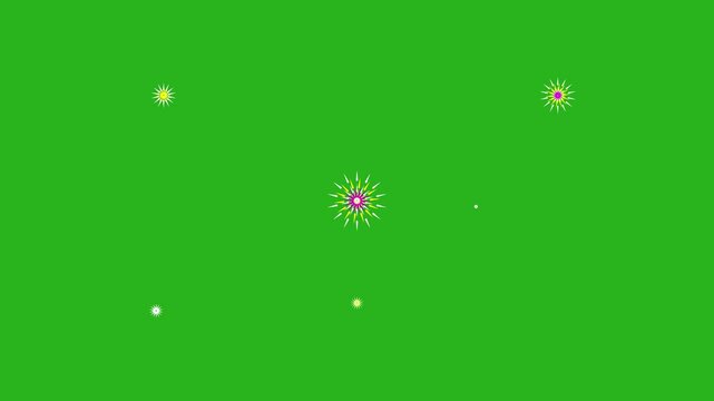 line shape explosion Set burst Explosive shapes and lines explosion animation, green background, firework with Alpha Channel, july, bubble, green screen, sky line.