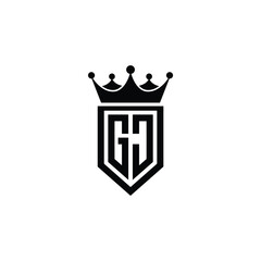 GJ monogram logo design letter text name symbol monochrome logotype alphabet character simple logo