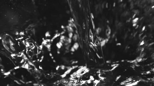 ACQUA IN SLOW MOTION SU FONDO NERO