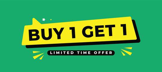 Buy 1 get 1 free and discount special offer design template