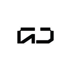 GJ monogram logo design letter text name symbol monochrome logotype alphabet character simple logo