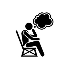 Fototapeta premium Seated thinker icon