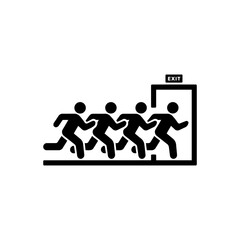Fototapeta premium Group running to exit icon