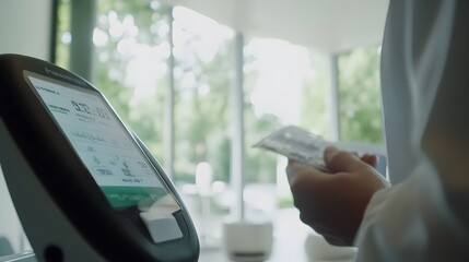 Blood glucose meter displaying test results on a small digital screen, symbolizing the importance of monitoring and managing health, especially for individuals with diabetes.